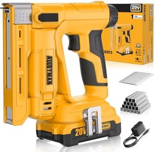 Alloyman 3/8''Crown Stapler, 18 Gauge 2 in 1 Cordless Brad Nailer/Electric Stapler with 2.0AH Battery & Charger, Nail Gun Battery Powered with 2,000PCS Staples and Nails for Upholstery & Family DIY