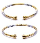 YouBella Jewellery for Women Silver and Gold Adjustable Bracelet Combo of Two for Girls and Women