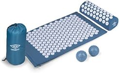 Umbro Acupressure Mat with Pillow - Back Pain Relief Products - Acupuncture Mat - Massage Mat - Nail Bed - Acupressure for Pain Relief - 42x71 cm - Blue