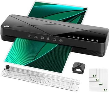 Plastifieuse A3 Machine à Plastifier Thermique et à Froid 5 en 1 pour A3 A4 A5 A6, Plastification avec 6 Modes et Arrêt Automatique avec Pochettes Coupe-papier et Arrondisseur d'angle