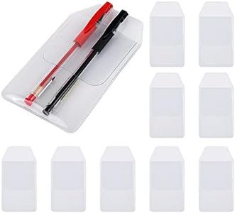 DS. DISTINCTIVE STYLE Shirt Pocket Protector 10 Pieces PVC Pocket Protectors for School Hospital Office Supplies (Clear)