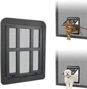 NAMSAN Cat Screen Door, Flap Opening 8.3 x 10.3 inches, Doggie Door for Screen Door, Window Cat Door Magnetic Self-Closing, Cat Door for Sliding Door, Lockable, Black