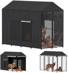LitaiL Outdoor Dog Kennel Cover - Full Coverage for 8'Dx4'Wx6'H Dog Cages, 1200D Heavy Duty Waterproof Kennel Cover, (Cover Only) Black