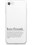 Stylish Word Definitions: Best Friends Slim Phone Case for iPhone SE TPU Protective Light Strong Cover with Text Dictionary Define Wording Font