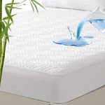 PHF 100% Waterproof Full Size Mattress Protector, Viscose Derived from Bamboo, Cooling Breathable Mattress Pad Cover Soft 3D Air, Fitted with Deep Pocket, Noiseless & Washable