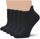 SERISIMPLE Viscose Bamboo No Show Sock Women Thin Low Cut Socks Mesh Breathable Athletic Sock 5 Pair (US, Alpha, Medium, Regular, Regular, Black-5 pairs)