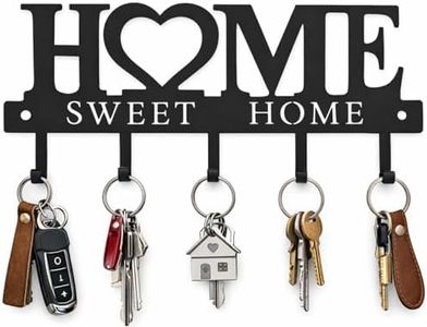 Conwithna Key Hooks Holder Keys Hanger Organizer for Front Door Home Kitchen Warehouse Home Decor 9.8 inches Black