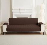 House of Quirk Quilted Polyester Sofa Cover Mat - Anti-Slip, Water-Resistant Couch Protector for Pets, Kids - Machine Washable Furniture Protector (Brown, 170x185 cm, Three Seater)