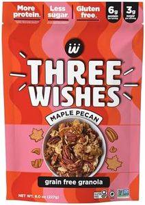 Three Wishes Granola, Maple Pecan (4-Pack) - Gluten Free Granola, 6g Protein & 3g Sugar Healthy Breakfast & On-the-Go Snack - Vegan, Kosher & Grain-Free