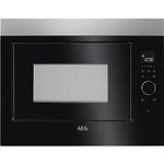 AEG Built-in Microwave MBE2658SEM, 26L Capacity, 900W, Auto Weight Defrost Programmes, Digital Display, 5 Power Levels, Touch-Activated Door, Easy Clean, Clock & Timer - Black & Stainless Steel