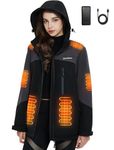 ORRNIKKO Womens Heated Jacket with Battery Pack - 20000mAh 7.4V Rechargeable Winter Work Self Electric Jacket with Hood XL