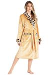 CityComfort Dressing Gown Womens, Soft Fleece Fluffy Bathrobe (M, Mustard Camo)