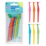 TePe Interdental Brush Angle, Mixed Pack, 0.4-0.8mm/ISO 1-6, 6pcs, Interspace Cleaning, Plaque Remover for Teeth with Narrow to Small Gaps