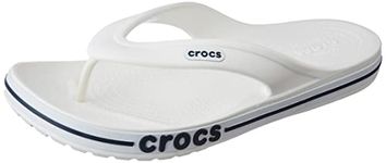 crocs unisex-adult Bayaband Flip WHITE/NAVY Flip-Flop - 8 UK Men/ 9 UK Women (M9W11) (205393-126)