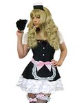 Yummy Bee - Maid Costume - French Maid Outfit Women - Plus Size Rocky Horror Costume Feather Duster (16-18)