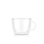 Bodum 15oz Double Wall Latte Mug, High-Heat Borosilicate Glass, Set of 2, Clear