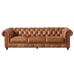 A to Z Furniture Leatheratte 3 Seater Chesterfield Sofa for Living Room & Office | (Brown)