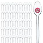 300 Clear Plastic Spoons | Heavy Duty Plastic Silverware Spoons | Fancy Plastic Cutlery | Elegant Disposable Spoons Pack | Bulk Disposable Flatware | Plastic Utensils Set | Nice Disposable Silverware