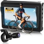 PARKVISION Handlebar Bike Mirror, Bicycle Rear View Camera with Anti-Glare Sunshade, 4.3'' HD 1080P Monitor, 120°/100°/80°/60° Wide Angle View, 10000mah Battery, Bike Camera for Mountain