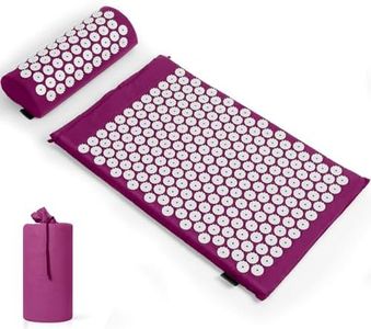 Akupressurmatte, Akupunktur matte, Akkupressmatte mit Kissen, Akkupressurmatte, Massagematte, Akupressure Set Purple, Akupressurmatte Rücken, Shiatsu matte, Fakirmatte,Lila