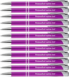 KOLOWKO Personalized ballpoint pen with name or greeting, customized pen, 0.5mm black ink, suitable for men women office school business promotion wedding ballpoint pen gift