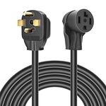Rophor Dryer Extension Cord 4 Prong, 30 Amp NEMA 14-30P to 14-30R Extension Cord for Dryer Power Extension and EV Charging, 125V/250V, 10 Feet