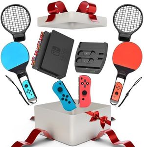Skywin 4 in 1 Accesorios Nintendo switch / Accesorios Para Nintendo Switch - Switch Controller Charging Dock Station Compatible with Nintendo Switch, Controllers, Game Card Stand, Tennis&Table Rackets