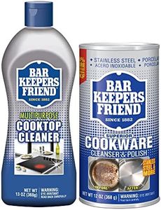 Bar Keepers Friend Cooktop Cleaning Bundle - with Cooktop Cleaner and Cookware Cleanser & Polish