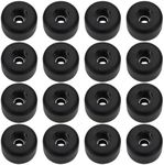 SG Store 16PCS Speaker Rubber Feet with Stainless Washer 25x15mm Round Rubber Feet for Subwoofer Speaker Road Case Furniture Feet Black