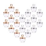 PandaHall Elite 50 pcs 8mm Mini Empty Clear Glass Globe Bottles with Silver & Light Gold Brass Bails Cap for Earring Pendant DIY Jewelry Making