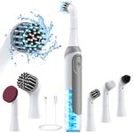 kHelfer Rechargeable Electric Grout Brush with Built-in Battery, Upgraded KH6A Plus Power Brush & IPX7 Waterproof, Cordless Cleaning Brush & 5 Replacement Heads for Grout, Crevice