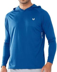 NORTHYARD Men's UPF 50+ Hoodie Shirts Long Sleeve Sun Protection Fishing Swim Beach UV SPF Rash Guard Quick Dry Lightweight RoyalBlue 4XL