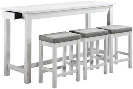 Homelegance 4-Piece Counter Height Dinette Set, White