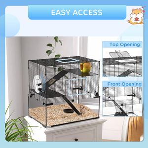 PawHut 3-Tier Hamster Cage – Spacious Small Pet Habitat