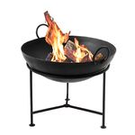 TheNeoWorld Heavy-Duty Fire-Stand/Fire Pit/Bonfire/Campfire Bowl 25" / 64 cm for Outdoor Use, 14.5 kg, Iron, Black Colour 21NW018