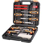 Ezkamfort Chisel Set-13Pcs Woodworking Tools Set-Wood Carving Tools,Wood Chisel Sets with Sharpening Stone,Honing Guide and Storage Case