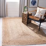 Fernish Decor Jute Braided Reversible Rug/Carpet for Living Room Bedroom Kitchen Entryway (Beige, 3 x 5 Feet Round)