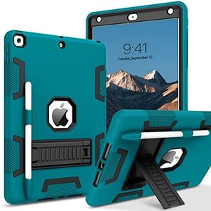 BENTOBEN iPad 9th Generation Case, iPad 8th Generation Case, iPad 7th Gen Case, iPad 10.2" 2021/2020/2019 Case, 3 in 1 Heavy Duty Rugged Shockproof Protective Cover with Stand Pen Holder, Blue/Black