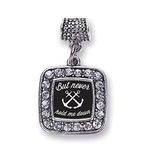 Inspired Silver - But Never Hold Me Down Memory Charm for Women - Silver Square Charm for Bracelet with Cubic Zirconia Jewelry