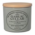 Henry Watson - Garlic Keeper - Dove Grey, Made in England - 11 cm x 11 cm The Original Suffolk Collection.