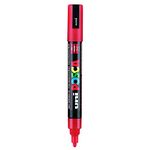 UNI-BALL Posca 5M 1.8-2.5 mm Bullet Shaped Paint Marker Pen | Reversible & Washable Tips | For Rocks Painting, Fabric, Wood, Canvas, Ceramic, Scrapbooking, DIY Crafts | Red Ink, Pack of 1