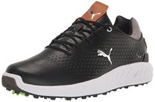 PUMA Golf Men's Ignite Articulate Leather Golf Shoe, Black/Silver, 11.5