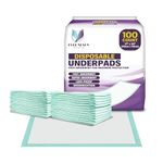 PureNexus Health Disposable Underpads 17" x 24" (100-Count) Incontinence Pads, Chux, Bed Covers, Puppy Training Pads, Pee Pads for Babies, Kids, Adults