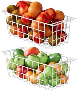 DPZM 17.5 inch Chest Freezer Organizer, Refrigerator Organizer Bins, Freezer Baskets, Fridge Organizer Bins, Metal Wire Baskets 2 Packs