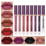 QiBest 7Pcs Matte Liquid Lipstick with 1Pcs Lip Plumper Makeup Set, Waterproof Lip Gloss Sets Kit Pigmented Long Lasting Velvet Lip Makeup Valentine's Day Gift for Women and Girls