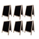 Roger & Moris Spruce Wood Mini Black Board Double Framed Easel - Display Stand, Chalkboard for Home, Restaurant, Business and Wedding (Size : 15 x 10 inch) Set of 6