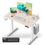 IMGadgets Electric Standing Desk, 40x24 Inches Height Adjustable, 2026 6th Gen Quiet Motor Ergonomic Sit Stand Desk, Computer Desk for Home Office, Height Memory Buttons, Display, 2 Headphone Holders