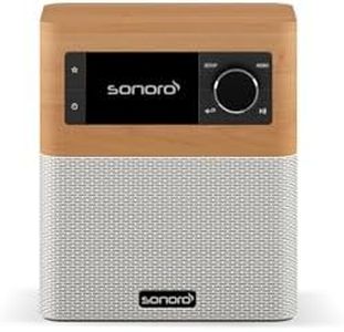 sonoro Radio por Internet Stream con Bluetooth y DAB Plus (FM/FM, WiFi, MP3, Spotify, Amazon, Deezer, a prueba de salpicaduras), diseño de arce/blanco