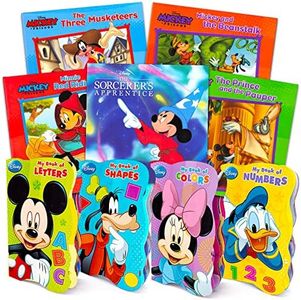 Disney Mickey Minnie Mouse Books Set for Toddlers Kids -- Bundle of 9 Disney Books (4 Board Books, 5 Storybooks)
