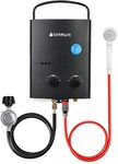 Camplux Tankless Water Heater Propane 5L, Outdoor Gas Water Heaters for RV, Campings, Cabins, Barns, Black AY132B